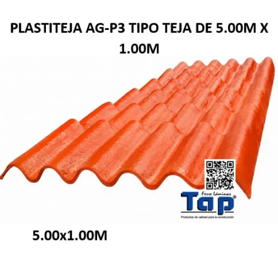 Imagen de PLASTITEJA AG-P3 TIPO TEJA DE  5.00M X 1.00M